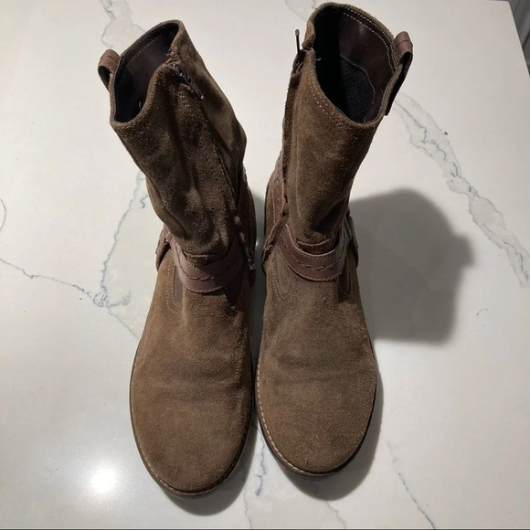 GEOX Sz 39 Suede Moto Style Mid-Calf Breathable Sole Boots - Picture 2 of 9